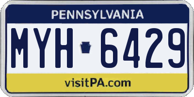 PA license plate MYH6429