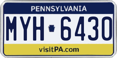 PA license plate MYH6430