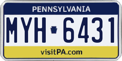PA license plate MYH6431