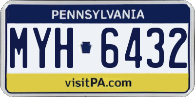 PA license plate MYH6432