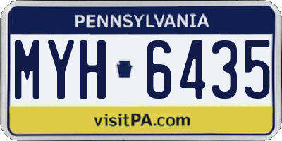 PA license plate MYH6435