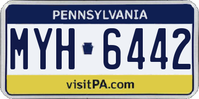 PA license plate MYH6442