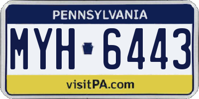 PA license plate MYH6443