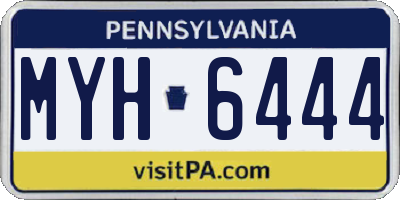 PA license plate MYH6444
