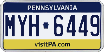 PA license plate MYH6449