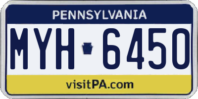 PA license plate MYH6450