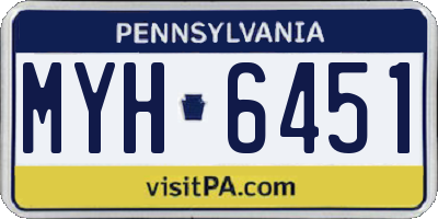 PA license plate MYH6451