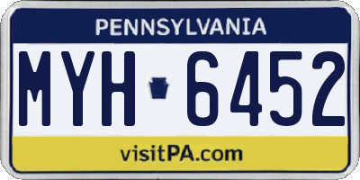PA license plate MYH6452
