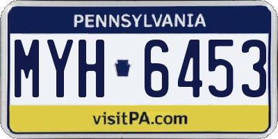 PA license plate MYH6453