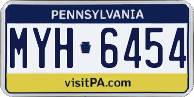 PA license plate MYH6454
