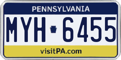 PA license plate MYH6455