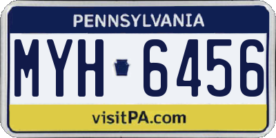 PA license plate MYH6456