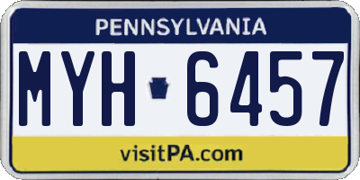 PA license plate MYH6457