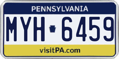 PA license plate MYH6459