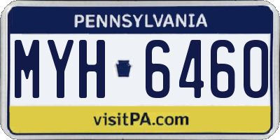 PA license plate MYH6460