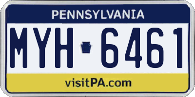 PA license plate MYH6461