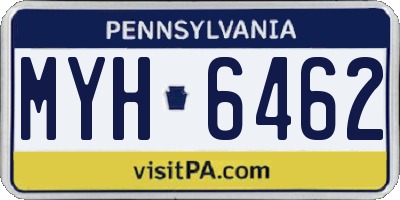 PA license plate MYH6462