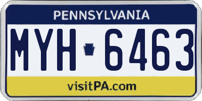 PA license plate MYH6463