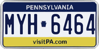 PA license plate MYH6464