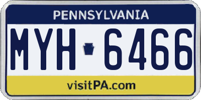 PA license plate MYH6466
