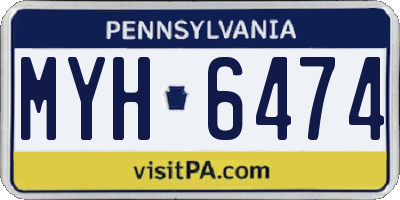 PA license plate MYH6474