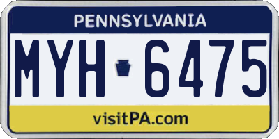 PA license plate MYH6475