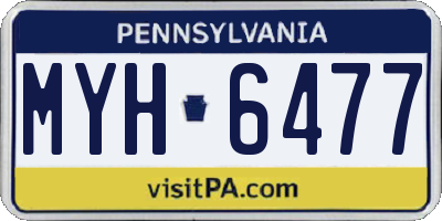 PA license plate MYH6477