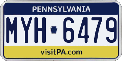 PA license plate MYH6479