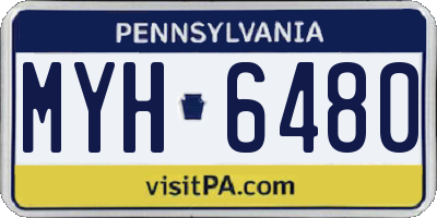PA license plate MYH6480