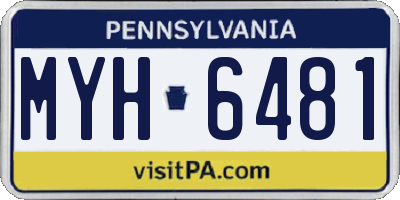 PA license plate MYH6481