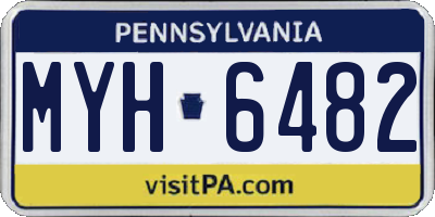 PA license plate MYH6482