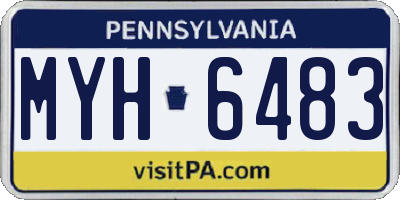 PA license plate MYH6483