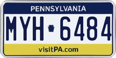 PA license plate MYH6484