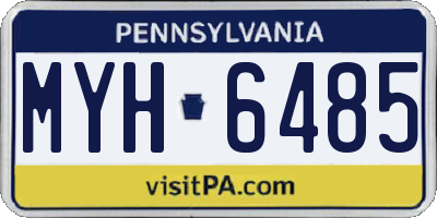 PA license plate MYH6485