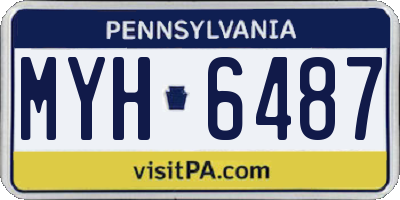 PA license plate MYH6487