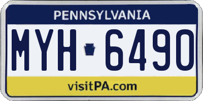 PA license plate MYH6490