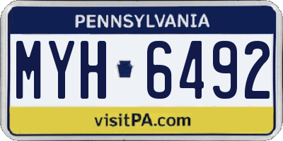 PA license plate MYH6492