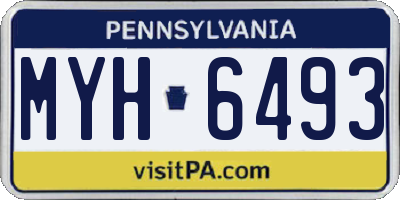 PA license plate MYH6493