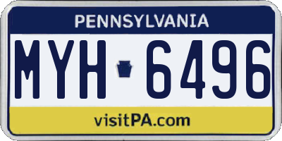 PA license plate MYH6496