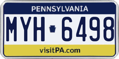 PA license plate MYH6498