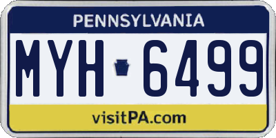 PA license plate MYH6499