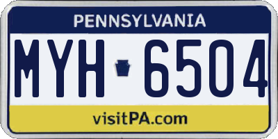 PA license plate MYH6504