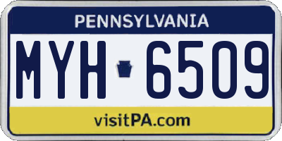 PA license plate MYH6509