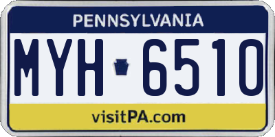 PA license plate MYH6510