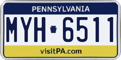 PA license plate MYH6511