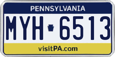 PA license plate MYH6513