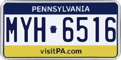 PA license plate MYH6516