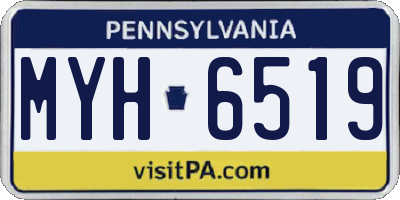 PA license plate MYH6519