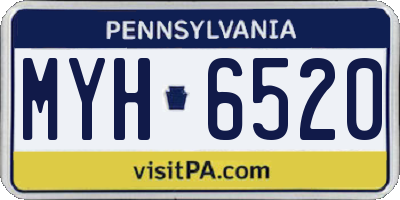 PA license plate MYH6520