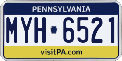 PA license plate MYH6521